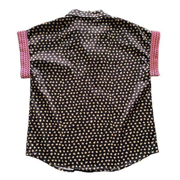 Beulah Style Button Blouse & Mermaid Skirt Pink Black Lace Ruffle Trim Set Sz M - Picture 5 of 16